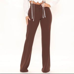 Fashion Nova Brown Trouser Dress Pants